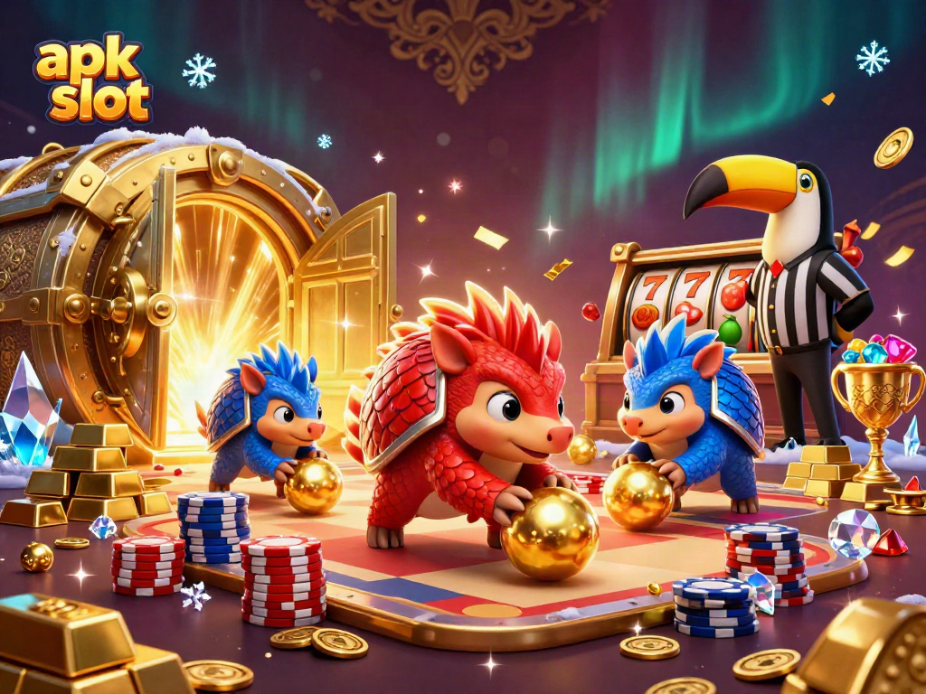 Engage in the apk slot experience with rival pangolins rolling through gold and casino themes.